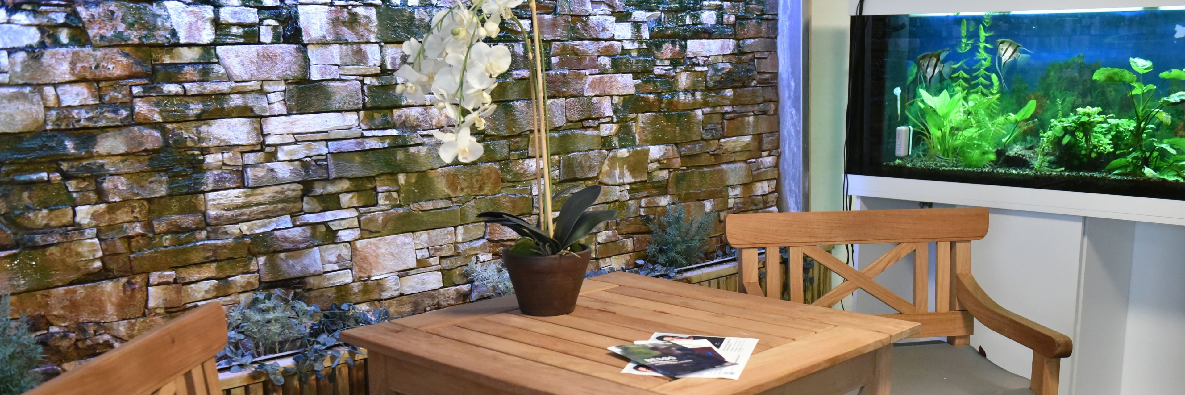 Fællesområde med akvarium i Landsbyen Møllevang